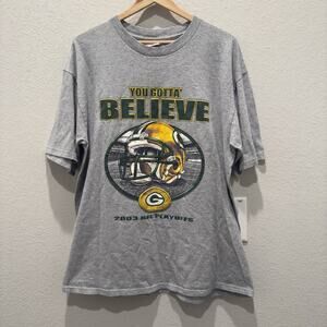 VTG NFL T-shirt Gray You Gotta Believe 2003 NFL Playoffs Size L Men's